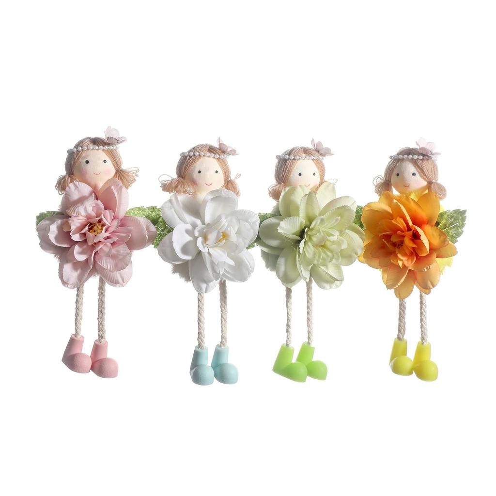 Artistic Girl Doll Hangings With Flower Exquisite Girl Doll Embellishment With Flower Accent For Fashionable Display