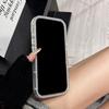 Double-sided Diamond Aurora Black Hearts Shockproof PC TPU Protective Phone Case For iPhone 16 Pro