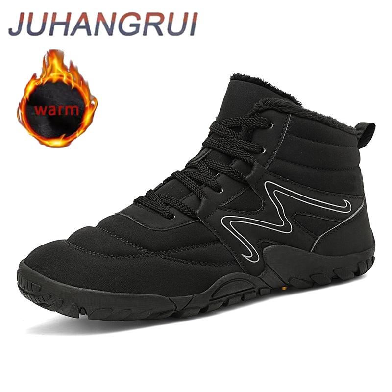 

Теплые плюшевые снегоступы Мужские Зимние Широкий носок Ботинки на щиколотку Нескользящие Уличные походные ботинки Водонепроницаемые Морозостойкие Мужские кроссовки Высокие 36