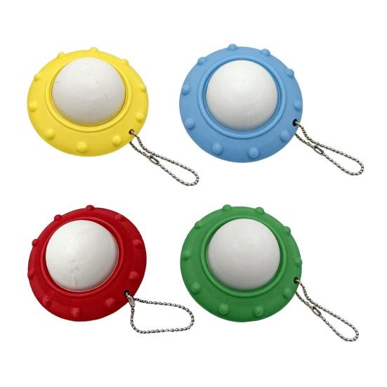 Decompression Toy Compact Size Flying Saucer Clicker Charm Key Chain with Tactile Feedback Stress Relief Quiet Fidget Toy