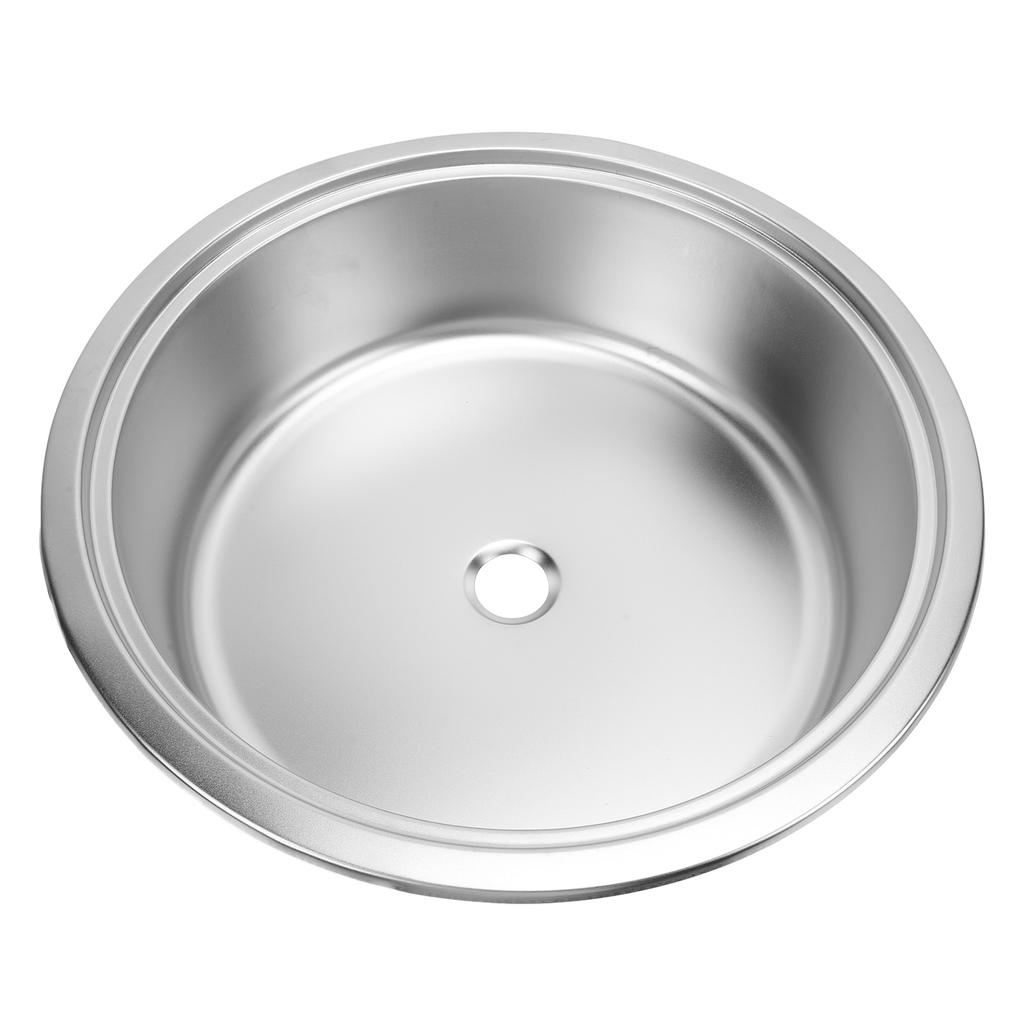 RV Round Sink 304 Stainless Steel 14.17x5.12in Kitchen Bar Basin Sink with 40mm Drain Outlet for Boat Yacht Caravan