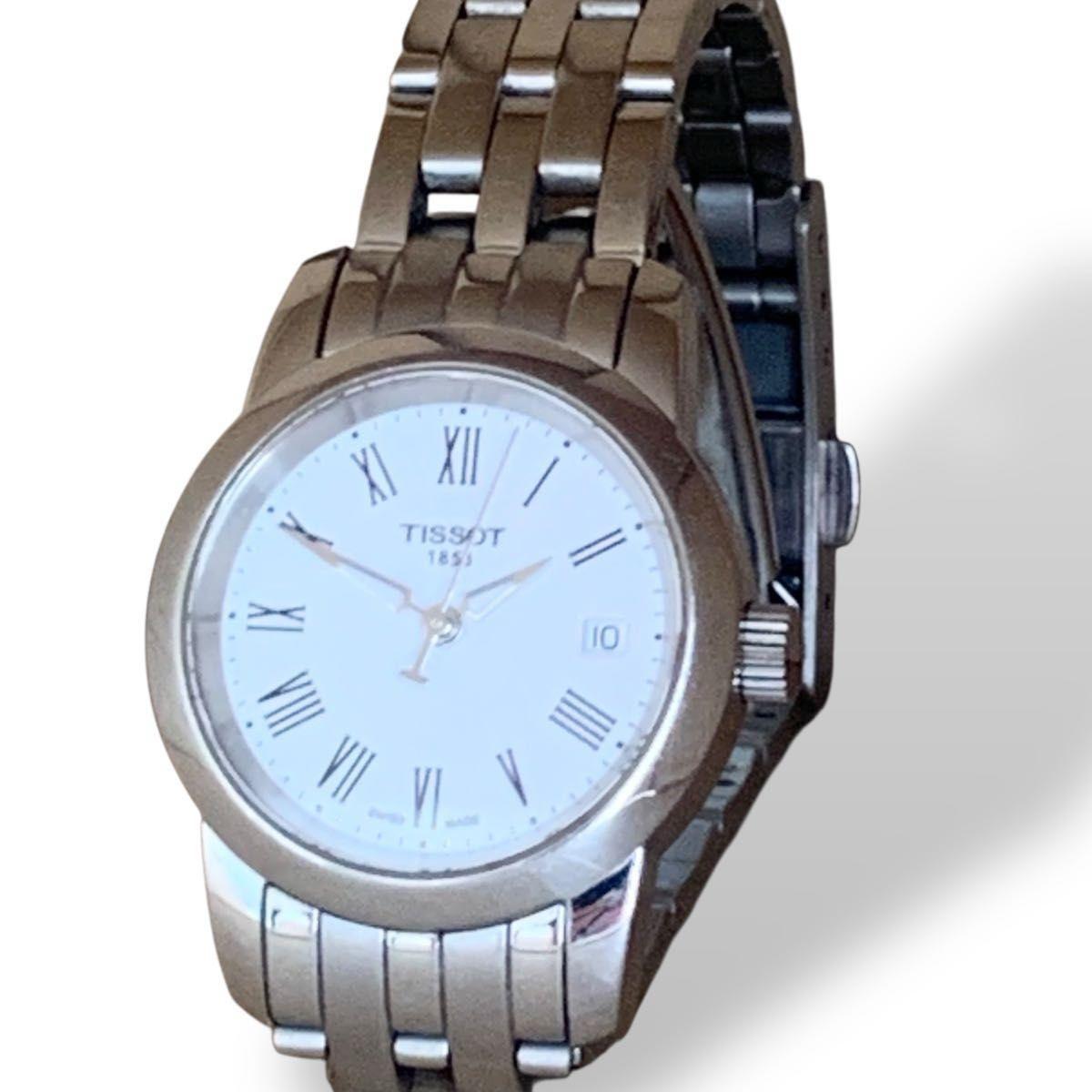 Used Good Condition Working New Battery TISSOT Watch Quartz Analog 1853 Silver Ladies