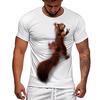 New T-shirt Men's Squirrel Pattern 3D Printed Summer Short Sleeve Daily Loose Novel Versatile Casual Fashion Humorous Funny