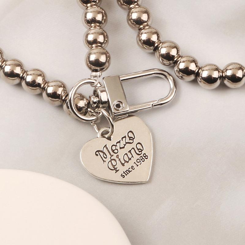 Chaveiro de coração para mulheres, bolsas, pingente, contas de cor prata, chaveiro para fazer joias, acessórios, presente