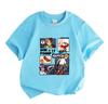 Kids Boys Girls 100% Cotton Crew Neck Short Sleeve T-Shirt, Cartoon Anime Skater Baseball Character Print Casual Comfortable Tee for Daily Summer Wear