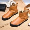 Handmade Comfy Men's Casual Boots Leisure Walk Male High Top Shoes Leather Street Style Motorcycle Boots Slip on Walking Shoes
