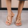 New flat-bottomed flower one-word plus size shoes size 43 bohemian sandals