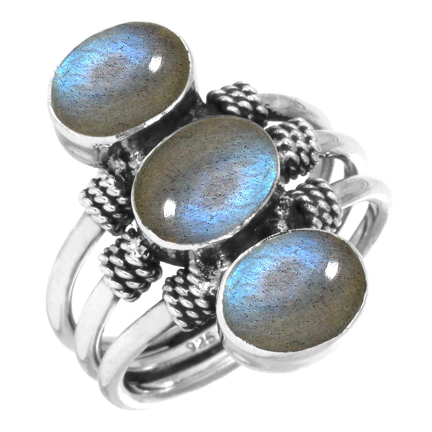 

Кольцо из стерлингового серебра 925 пробы, женское украшение ручной работы с драгоценными камнями, рождественский подарок, аквамариновый халцедон, ракушка-ушка, синий солнечный камень, лабрадорит, пренит, костюм 8