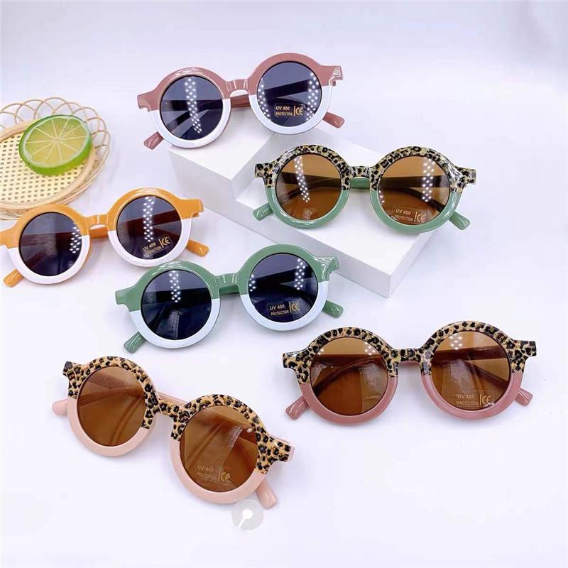 

Fashion Children Cute Leopard Sunglasses UV400 Round Frame for Kids Baby Girls Boys Lovely Frosted Sun Glasses Sun Shade Eyewear