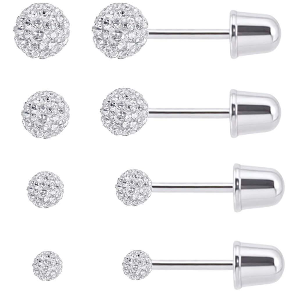 Popular 6-Pair Bullet Ball Stud Earring Set for Women - Piercing Jewelry In Stock