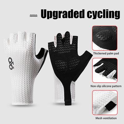 Letnie Oddychające Rękawiczki Rowerowe Bez Palców Ultralekkie Rękawiczki na Rower Szosowy Antypoślizgowa Silikonowa Podkładka Chłodzący Sprzęt Sportowy
