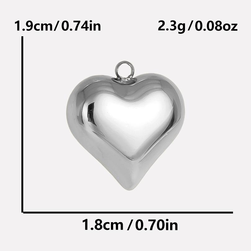3pcs Gold/Silver Color Love Stainless Steel Heart Charm Pendants For Jewelry Making Supplies Handmade Earring Necklace Materials
