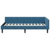 Corner Bed Frame with Headboard Blue 100 Cm X 200 Cm Velvet