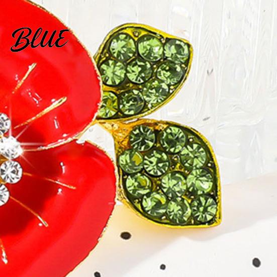 Women Suit Coat Brooch Flower Shape Enamel Oil Dripping Retro
