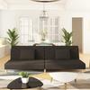2 Seater Sofa Bed with 2 Pillows Brown Fabric