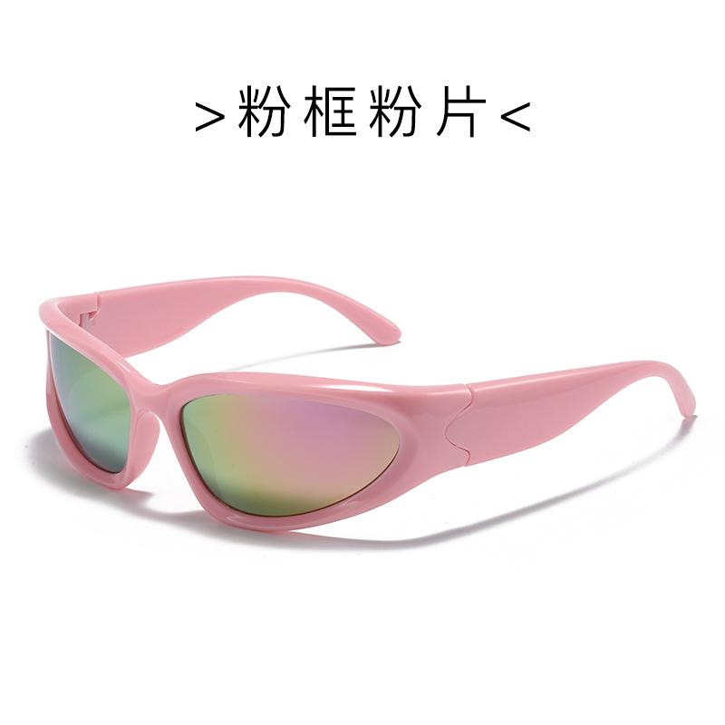 

Женские зеркальные спортивные солнцезащитные очки в стиле стимпанк, панк-очки, тонированные цветные очки