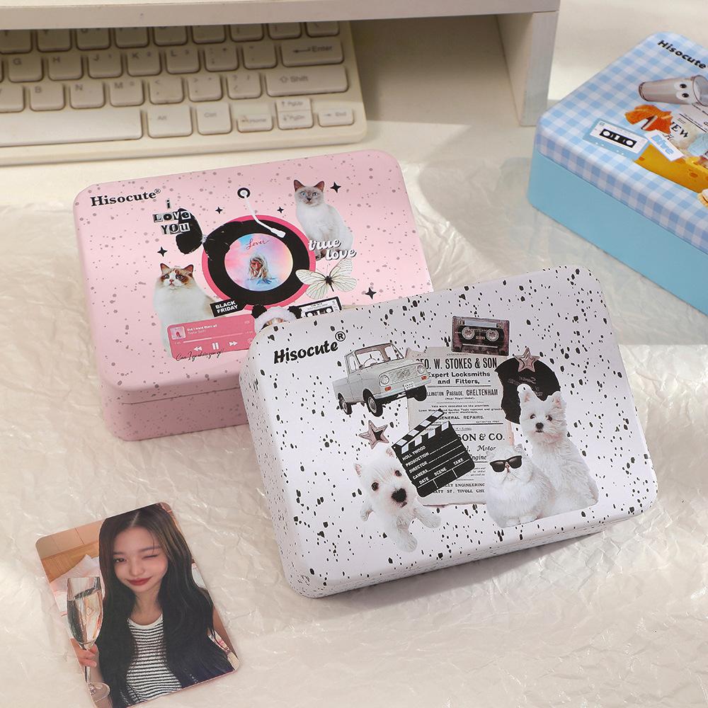 Desktop Storage Box Hand Account DIY Material Large Capacity Storage Box Idol 3 Inch Photo Cover Storage Iron Box Self-Printing Photo Organiser