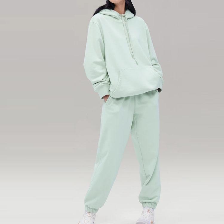 Li Ning China Color Series Solid Loose Pullover Hoodie Unisex hoodies Bamboo-Green AWDT963-1