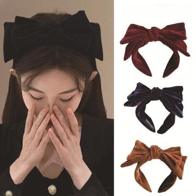 Vintage Applique Large Butterfly Knot Hairband for Women  Featuring Elegant and Luxurious Style  Wide-edge  Fashionable Headband and Hair Accessory