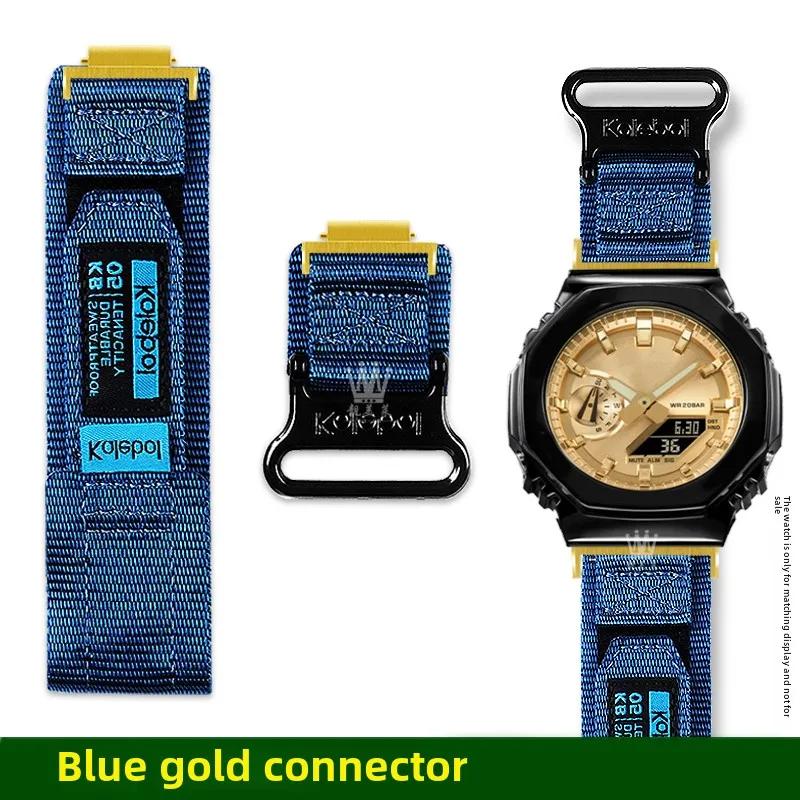 GA2100 Design s poutkem Plátěný řemínek Pro Casio G-SHOCK 5611 GA-2100 GA-2110 GA-B2100 Pánský Venkovní sport Nylonový řemínek na hodinky příslušenství