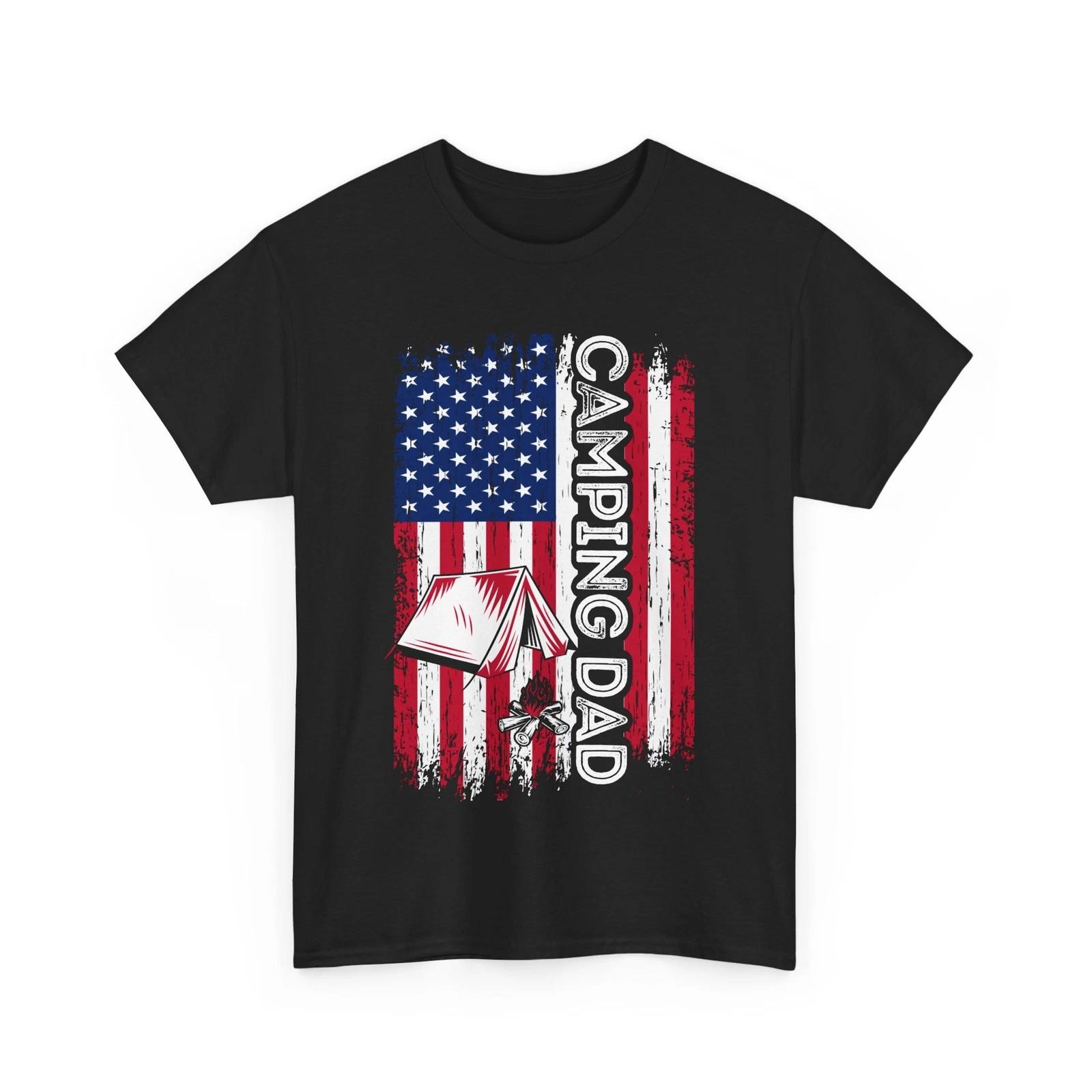 Camping Dad American Flag Shirt, Camper Dad Shirt, Father s Day Shirt 3XL