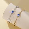 Unift Evil Eye Bracelet for Women Men Stainless Steel Star of David Bracelet Fashion Metal Chai Pendant Bracelet Amulet Jewelry