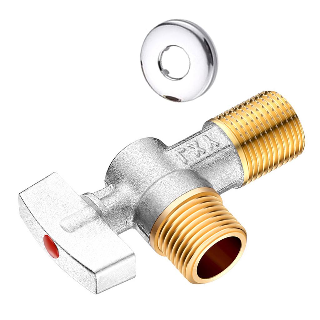 Brass Turn Shutoff Valves 1/2" Connection Heavy Duty Angle Stops Valves Quick Fixing for Water Heater & Sink Faucet