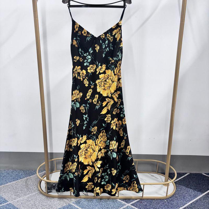 

85 Acetate Drape Good Thickness Spring and Autumn Sling Dress Women s Noble Lady Mid Length Long Length Skirt Paragraph 2 S