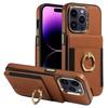For iPhone 15 PU Leather+TPU Phone Case Card Slots RFID Blocking Kickstand Cover