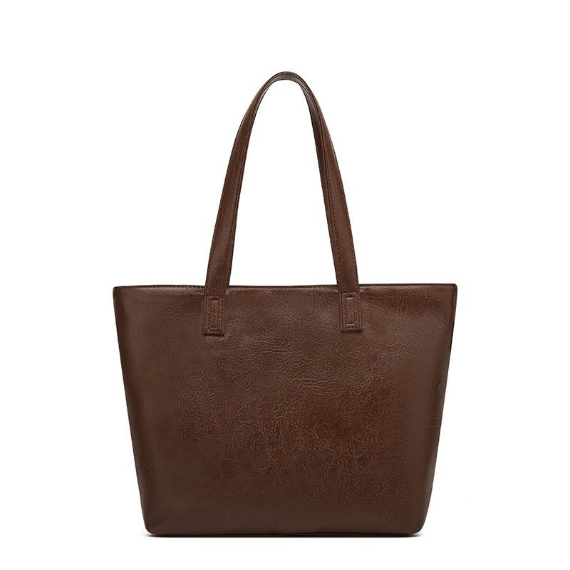 Casual shoulder bag women's new original work and class commuting soft leather bag large capacity simple tote big bag