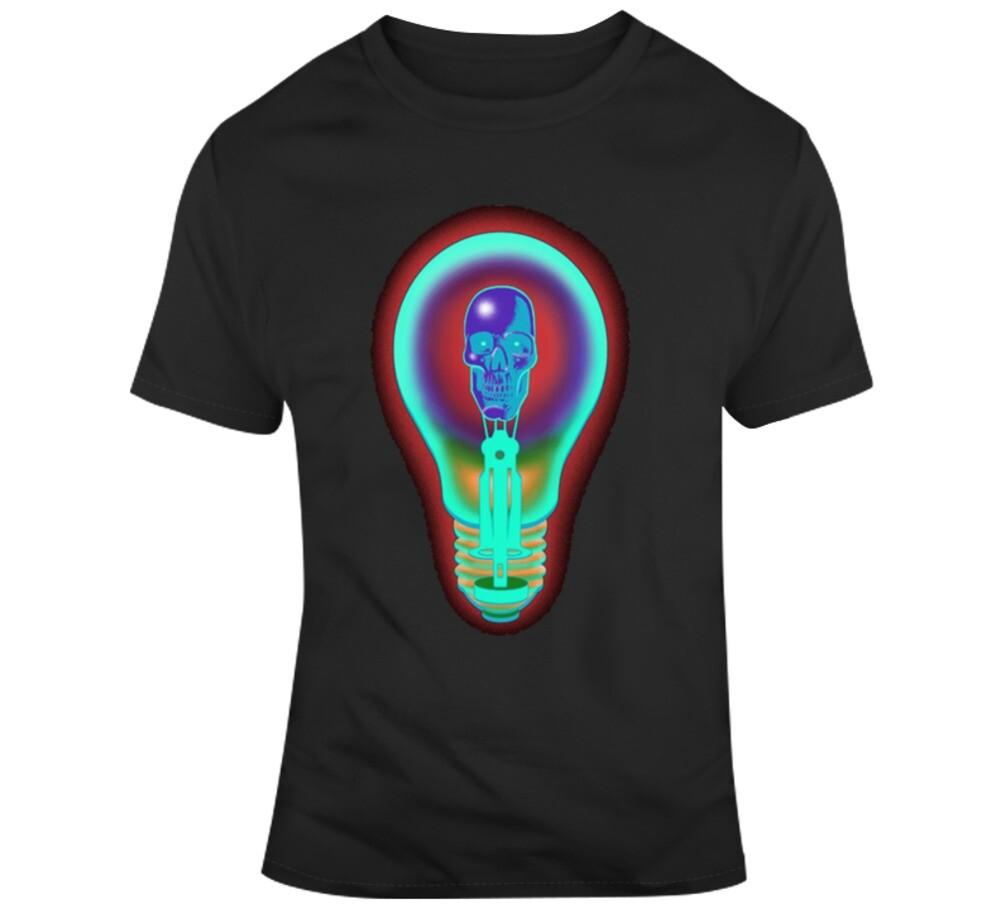 Neon Skull Light Bulb T Shirt S