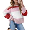 Women's Color Block Cropped Sweaters Winter Trendy Casual  Going Out Striped Pullover Tops