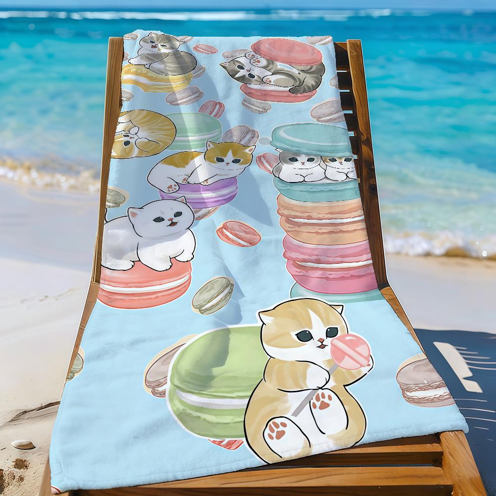 Cartoon M-Mofusand-S Kawaii Cute Cats Towel Sports Quick Dry Travel Camping Gear Sandproof Soft Light Large Beach Towel