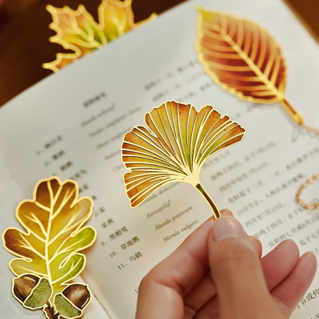 Chinese Style Metal Bookmark Vintage Leaf Design Book Marker Reading Accessories For Students Book Lovers Gift Stationery