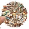 50 Pieces of Coffee Lovers Sticker Handbooks Combined Into A Collage To Decorate The Thermos Cup Notebook Stickers