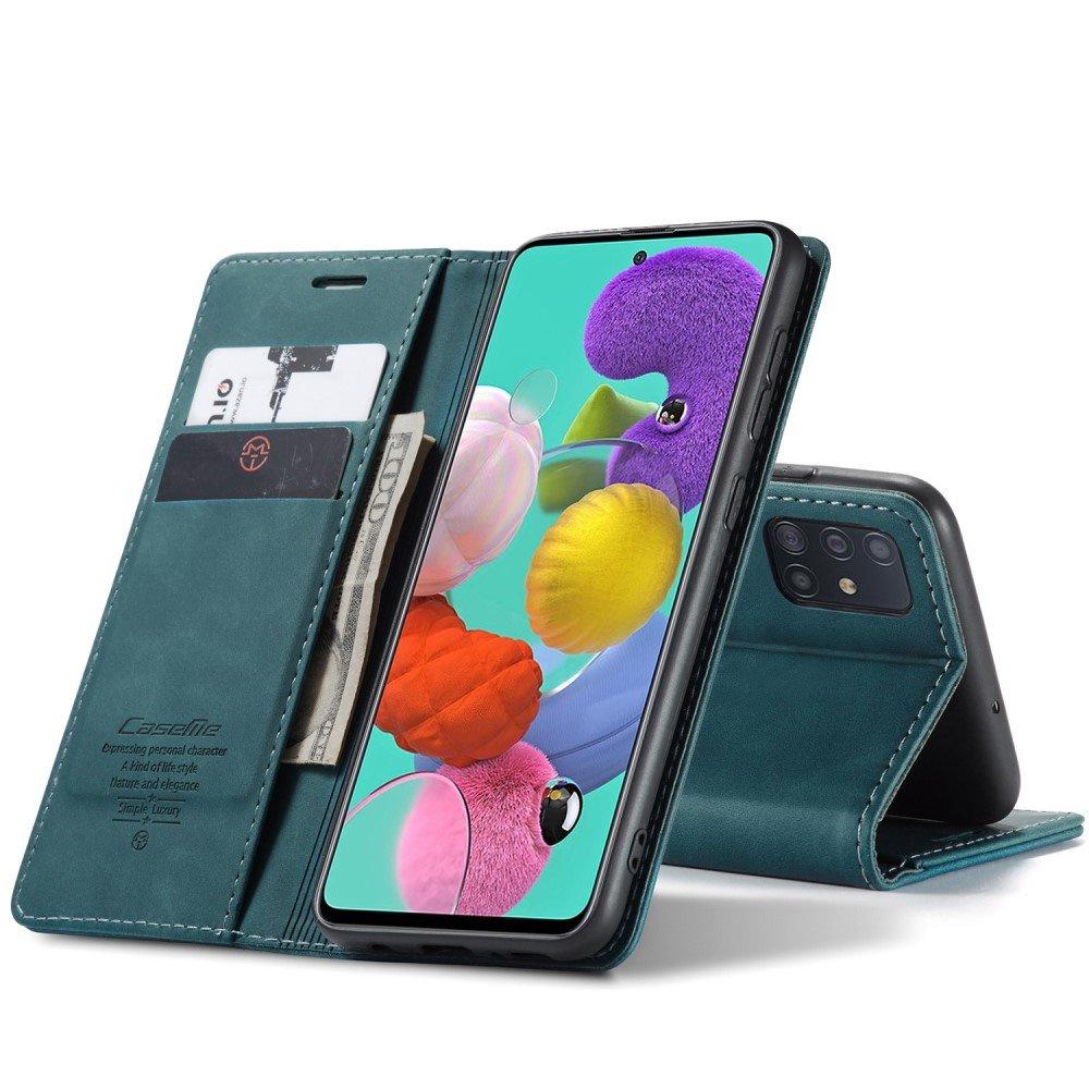 CASEME Case for Samsung Galaxy A51, Leather Wallet Case, Green