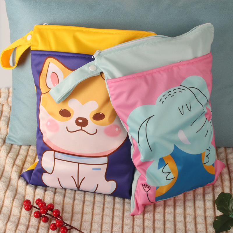Cartoon Cute Waterproof Wet/Dry Separation Storage Bag (25x35cm) for Travel and Clothing