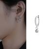 Girls Simple Beads Copper Women Stud Earrings Fashion Jewelry Ear Buckle Hoop Earrings