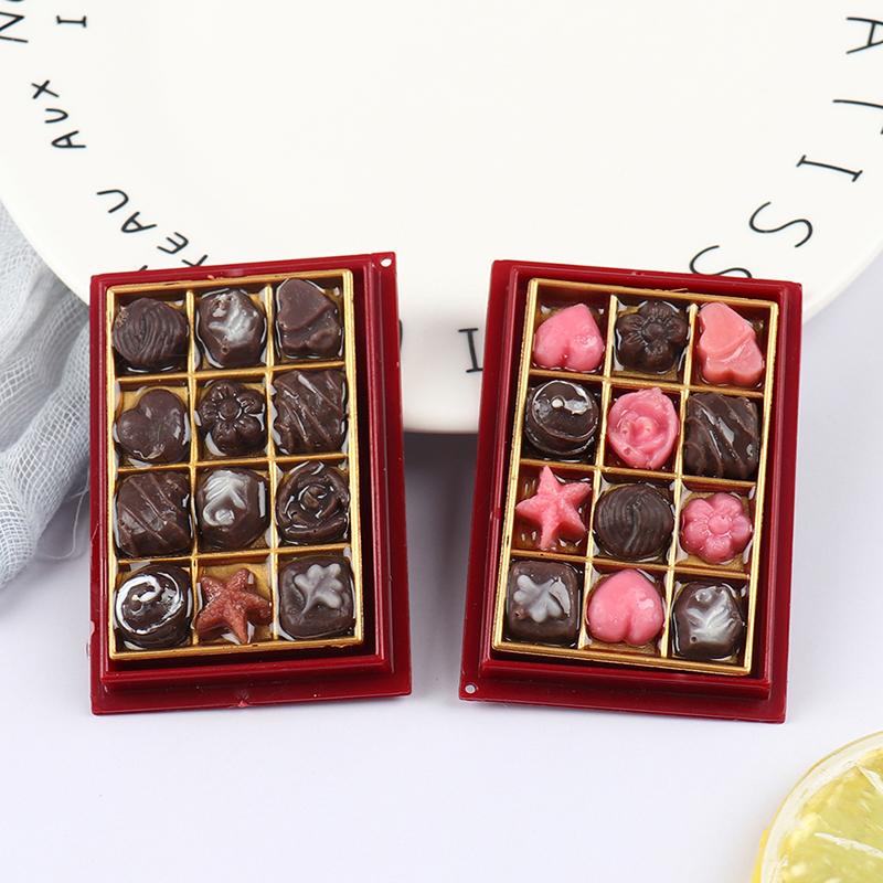 Dollhouse Chocolate Gift Box Toy Model Miniature Props Simulation Toy