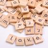 100Pcs Wood Tiles Letter Alphabet Craft Wooden Decorations for Home Event Wedding Party DIY Christmas Ornaments Digital Puzzle