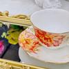 Bone Porcelain Coffee Cup and Dish Set, Household European Small Luxury British Afternoon Tea Set, Coffee Set