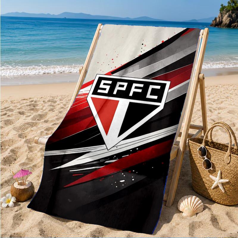 Spfc Team Crest Design Printed Microfiber Beach Towel, Soft And Absorbent, Quick-Dry, Ideal for Summer Travel, Beach Essential, Swimming Pool