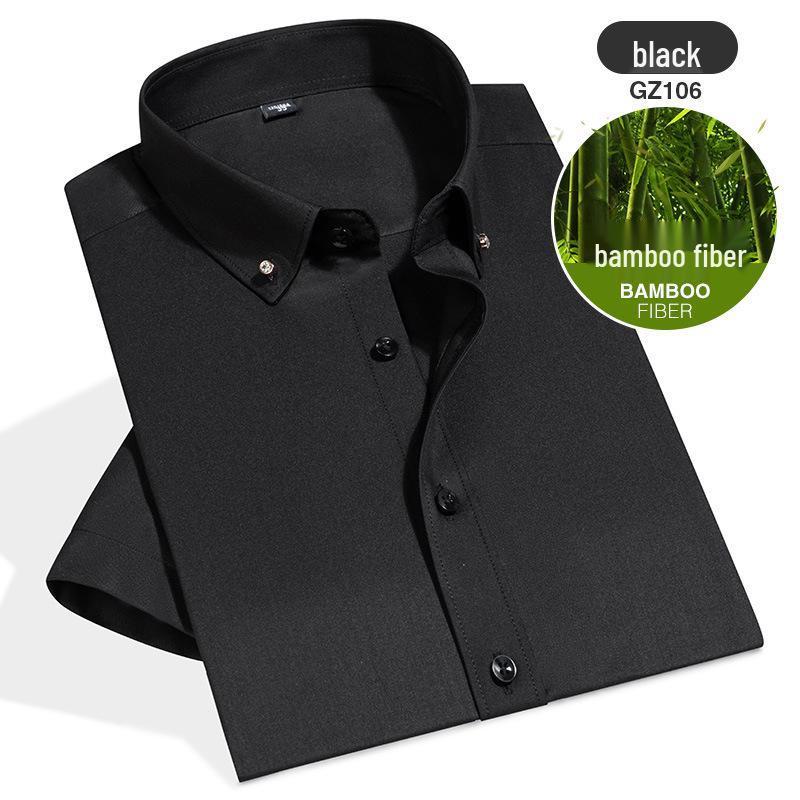 

Korean Style Men s Bamboo Fiber Stretch Non-Iron Solid Color Short-Sleeve Business Shirt 41 (135-145 cm)