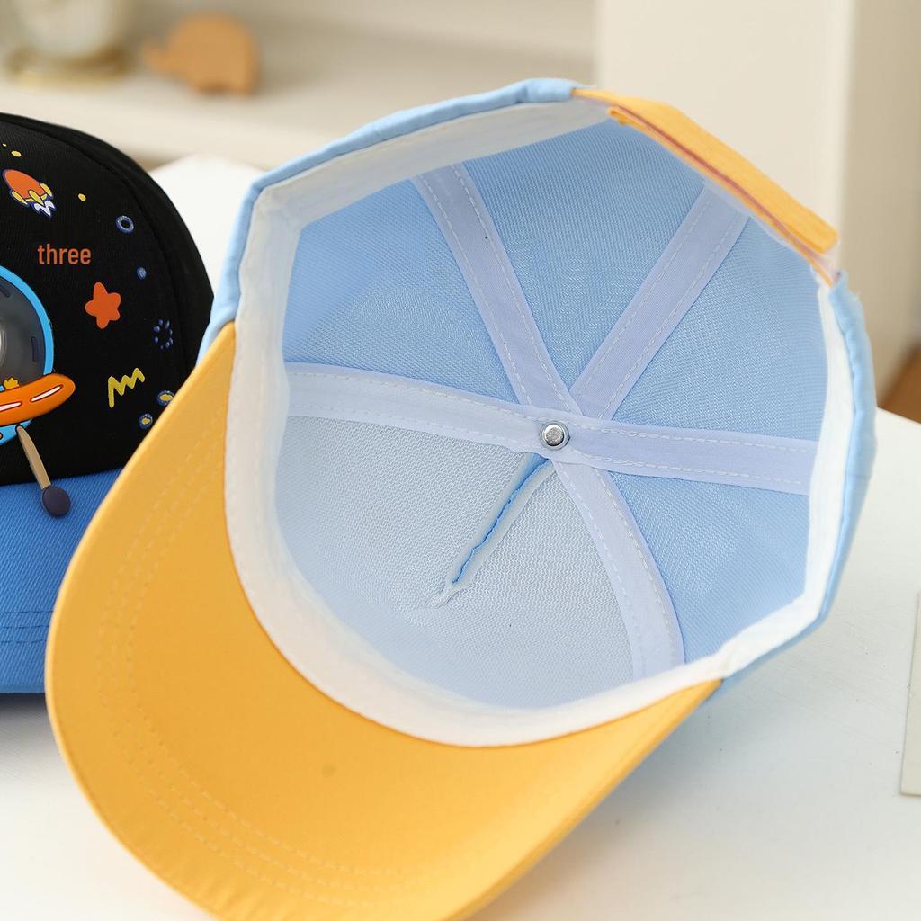 Korean-Style Kids' Cute Cartoon Spaceship Baseball Cap with Sun Protection