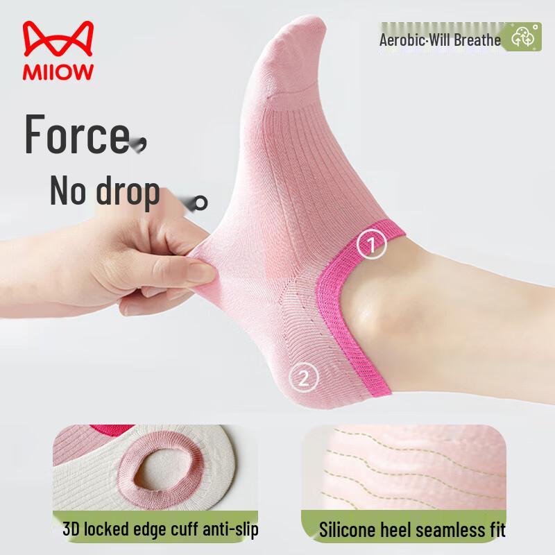 MaoRen Women's Non-Slip Invisible Boat Socks (6 Pairs)