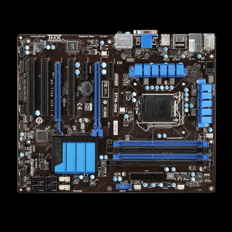 1ks MSI MS-7758 Z77A-G43 LGA 1155 základní deska Intel Z77 DDR3 USB 3.0