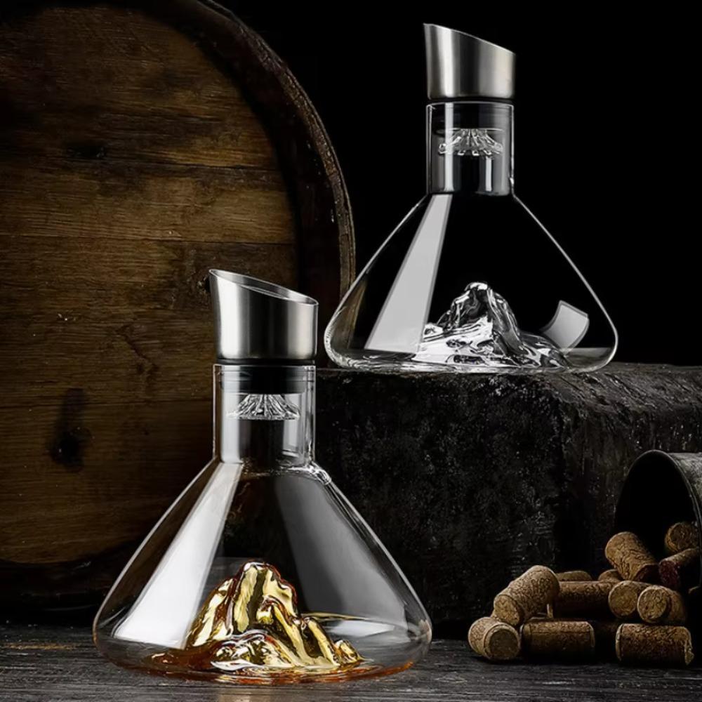 Glas Eisberg Wein Karaffe 1500ml Weinbelüftungs Ausgießer Bar Zubehör Weinbelüfter Party