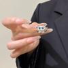 Shiny Finish Open Ring Adjustable Fit Index Finger Ring Dainty Cat Open Ring  Gift for Cat Lovers