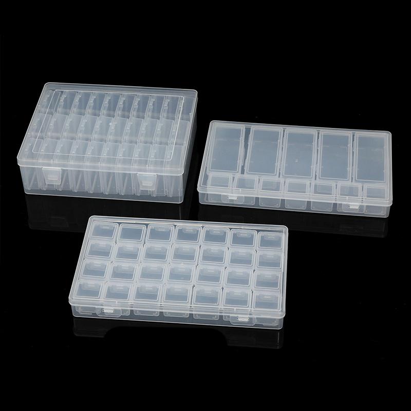 Bead Organizer Box Small Clear Plastic Bead Rhinestone Storage Containers with Hinged Lid for Storage Small Items Crafts Jewelry