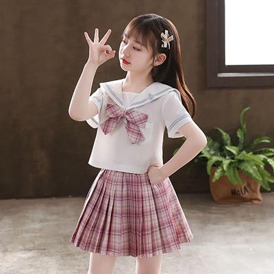 Girls' Short Skirt JK Uniform Skirt Full Set Children's Butterfly Suit 6-15 Years Old